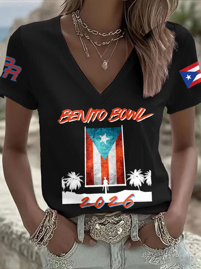 Women's Bunny Football Music Lover Printed T-shirt