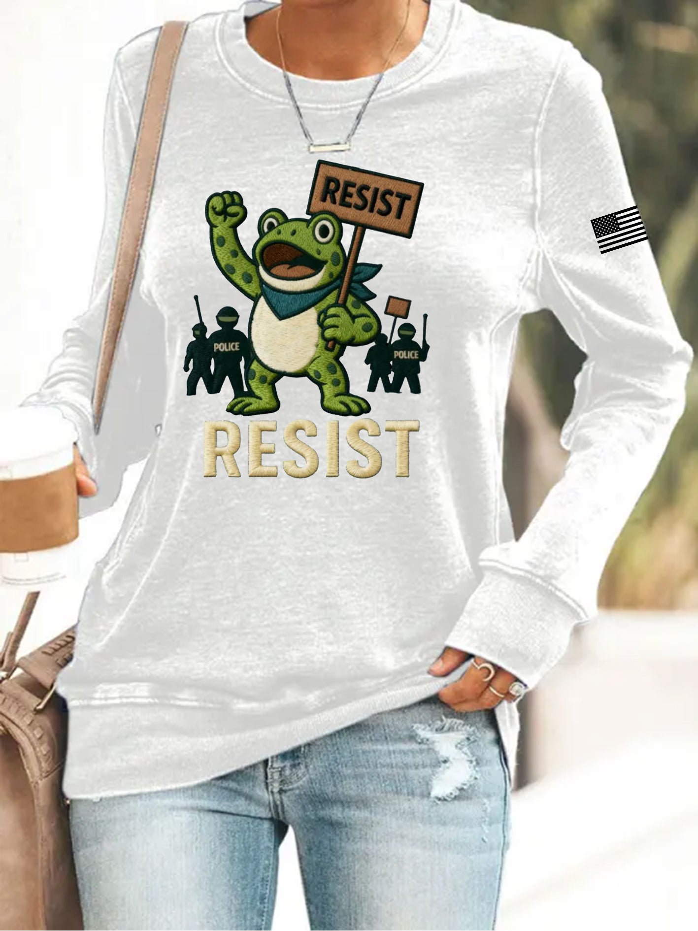 Women's Resist Frog Print Sweatshirt
