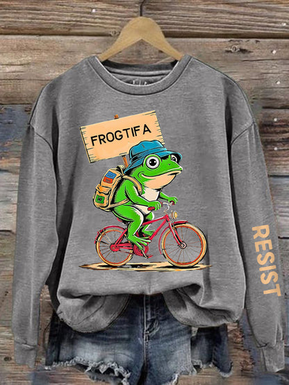 Women's Resist Portland Frog Print sweatshirt