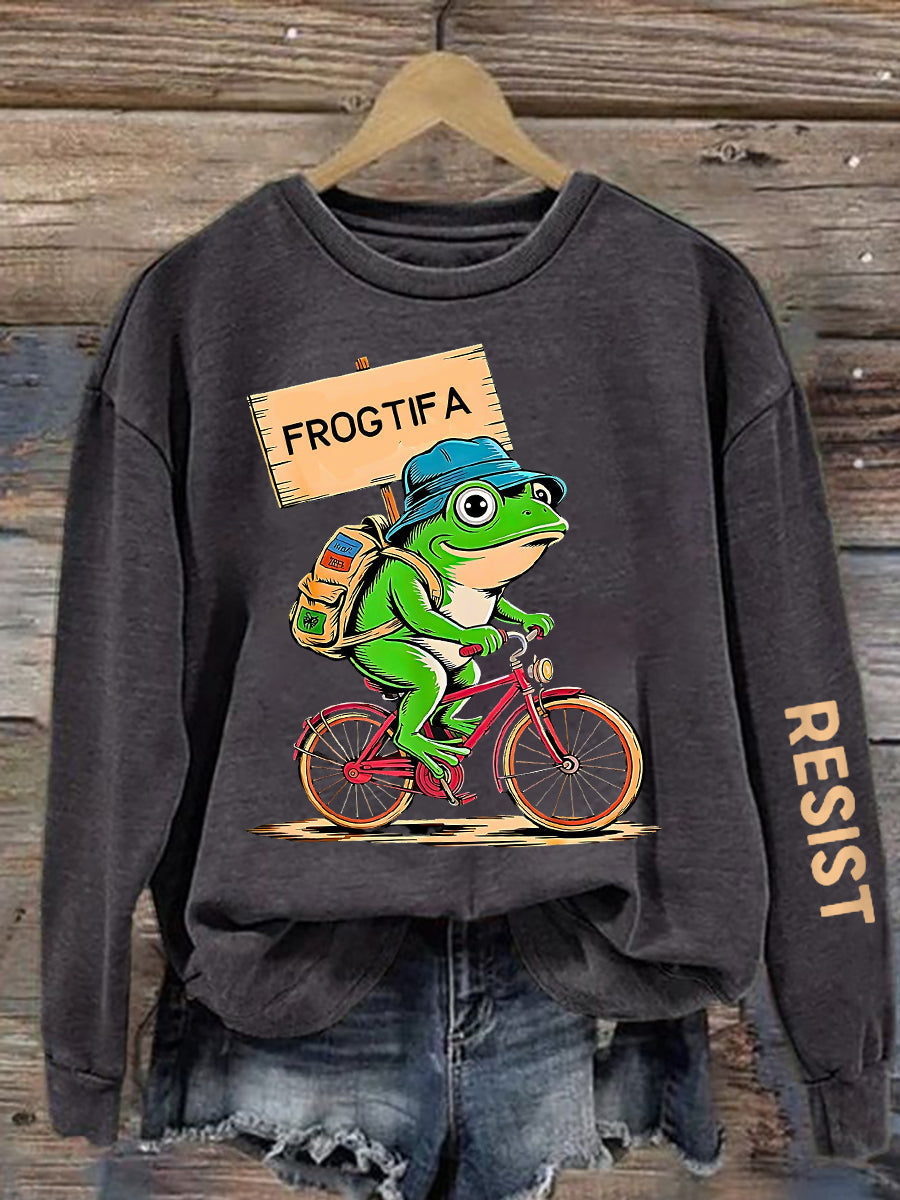 Women's Resist Portland Frog Print sweatshirt