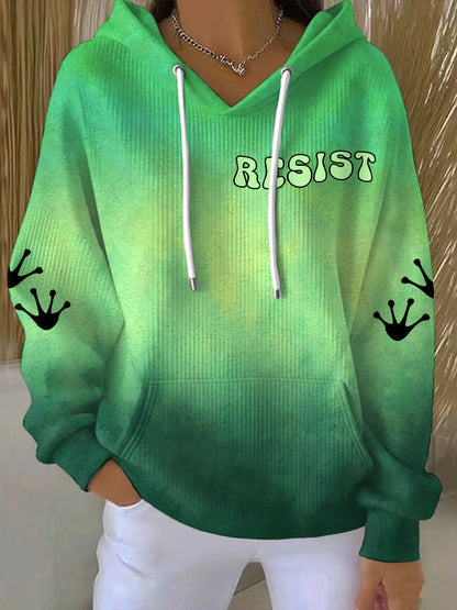 Women's Resist Portland Frog Print Hoodie
