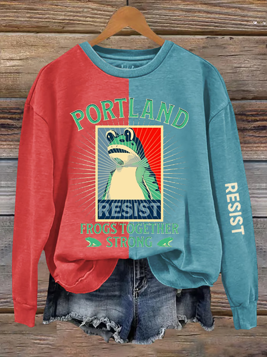 Women's Resist Portland Frog Print Sweatshirt