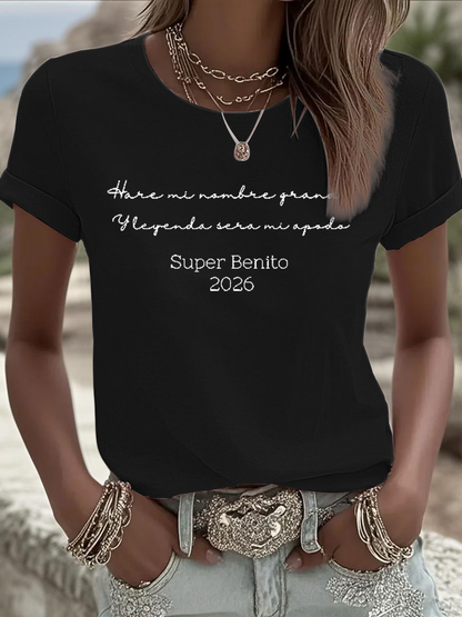 Women's Super benito Iron On Short Sleeve T-Shirt