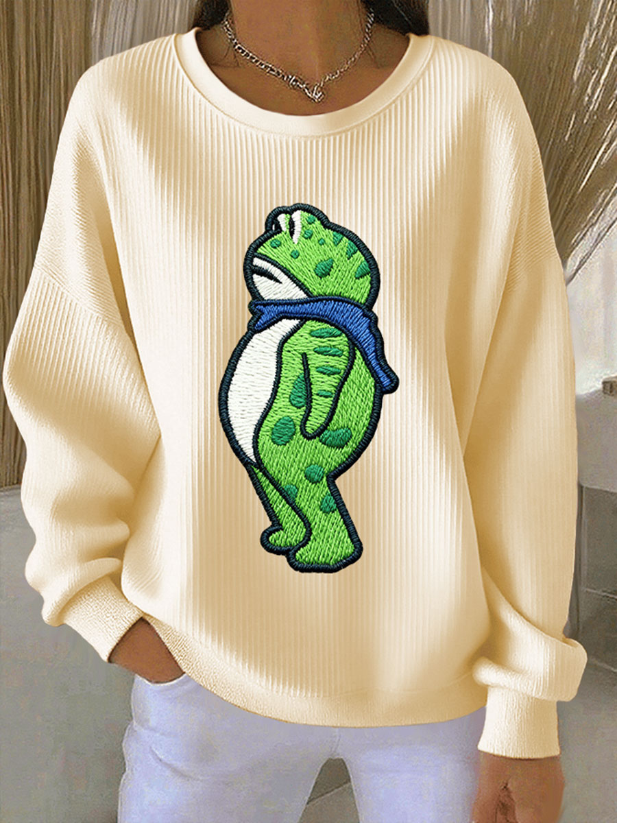 Women's Portland Frog Resist Ribbed Round-Neck Sweatshirt