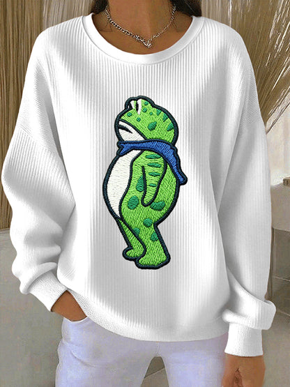 Women's Portland Frog Resist Ribbed Round-Neck Sweatshirt