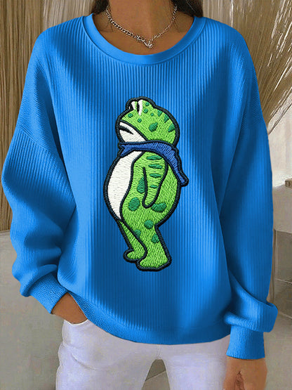 Women's Portland Frog Resist Ribbed Round-Neck Sweatshirt