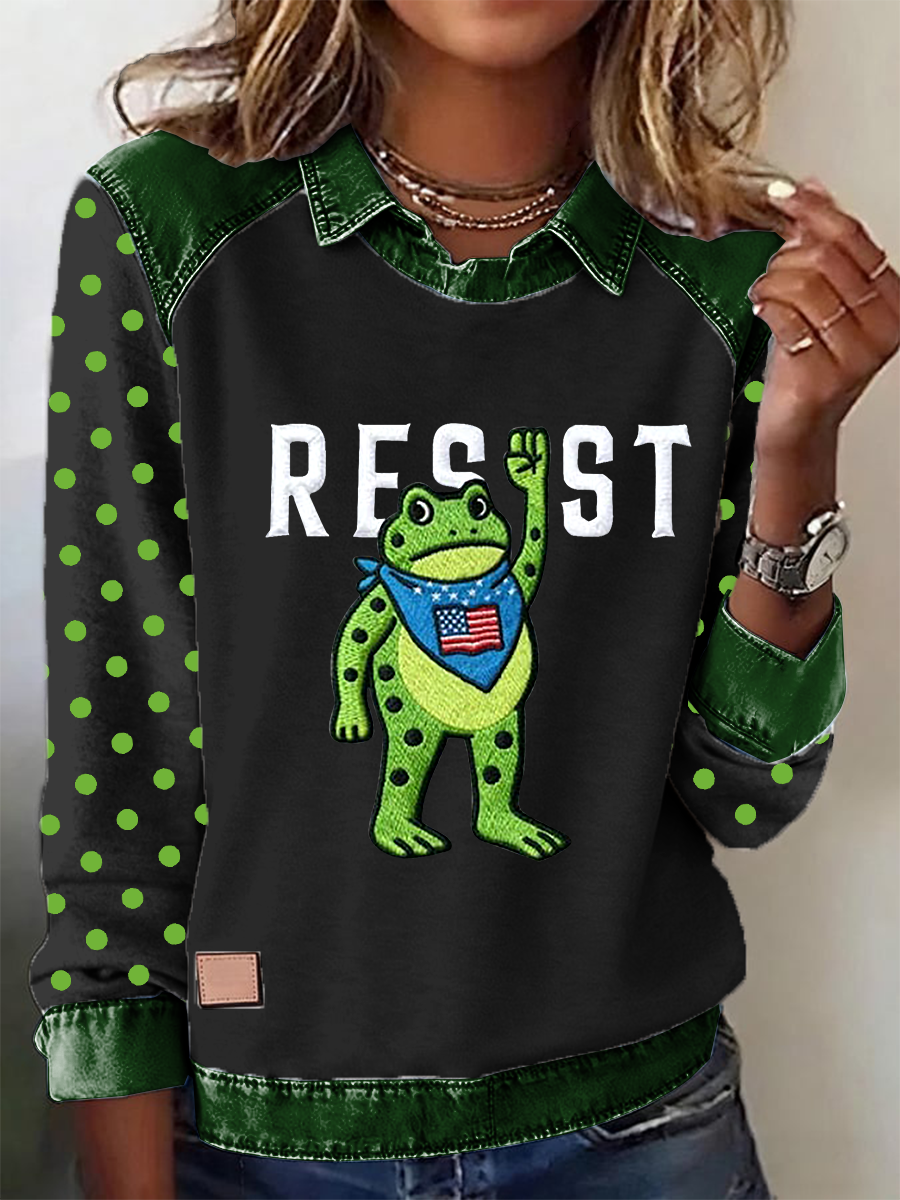 Women's Portland Frog Resist Printed Long Sleeve Shirt