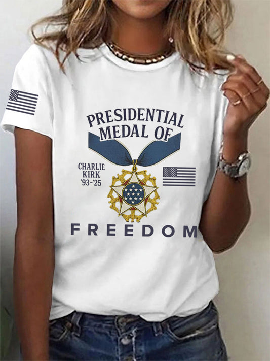 Women's Presidential Medal of Freedom Charlie Kirk Tribute Tee