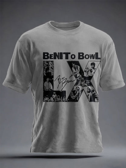 Unisex Bunny Football Music Lover Printed T-shirt