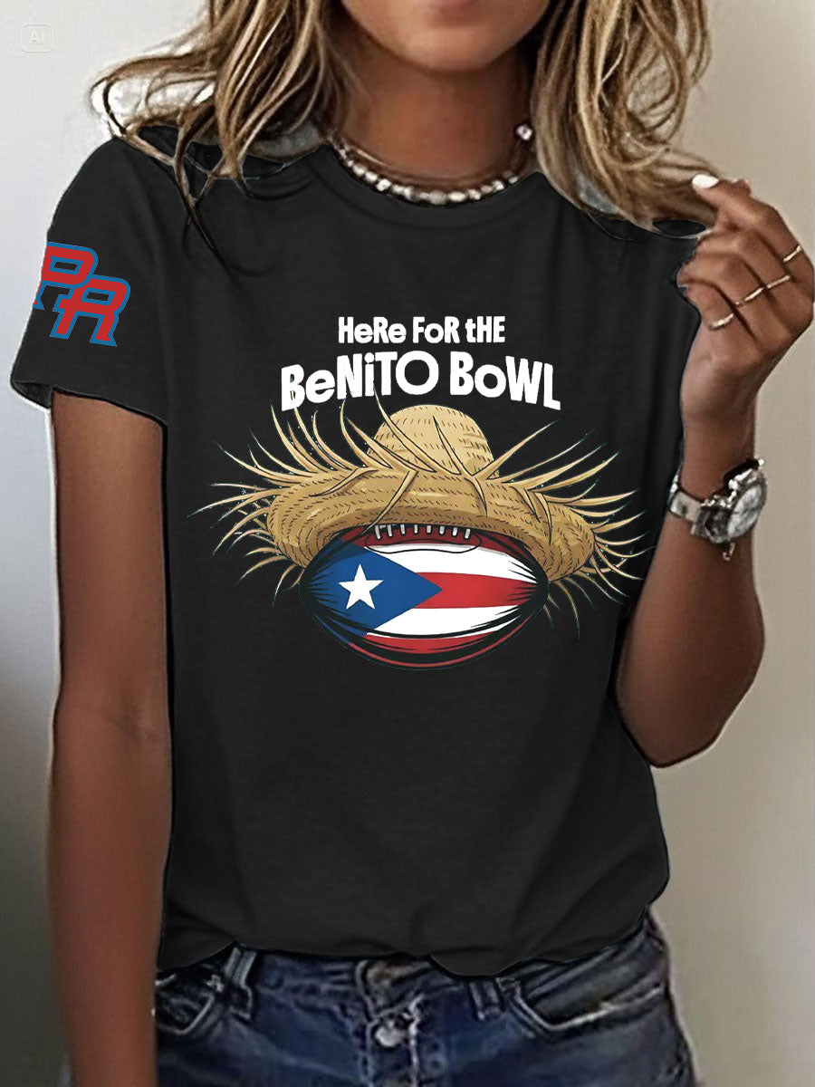 Women's Bunny Football Music Lover Printed T-Shirt