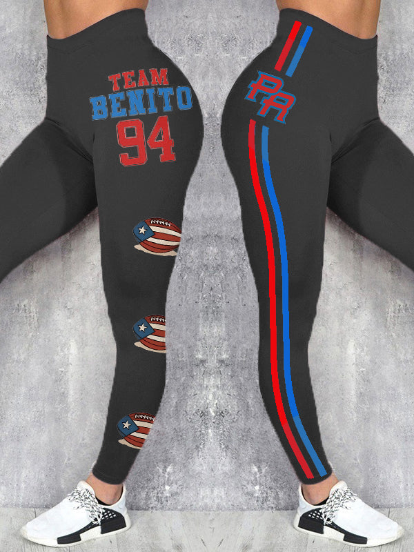 Women's Bunny Football Music Lover Printed Leggings