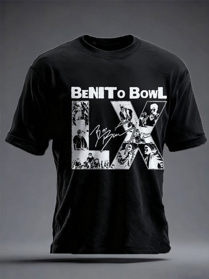 Unisex Bunny Football Music Lover Printed T-shirt