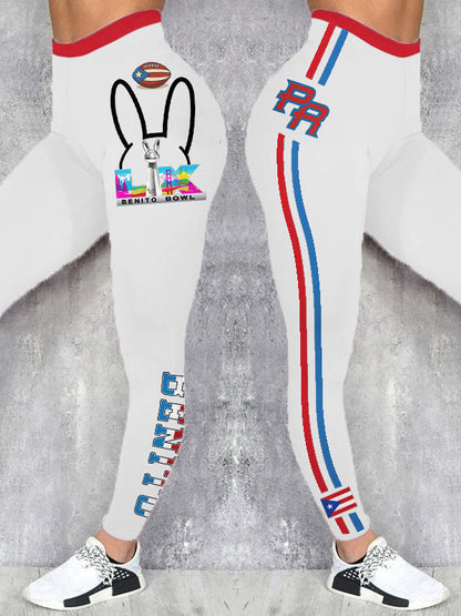 Women's Bunny Football Music Lover Printed Leggings