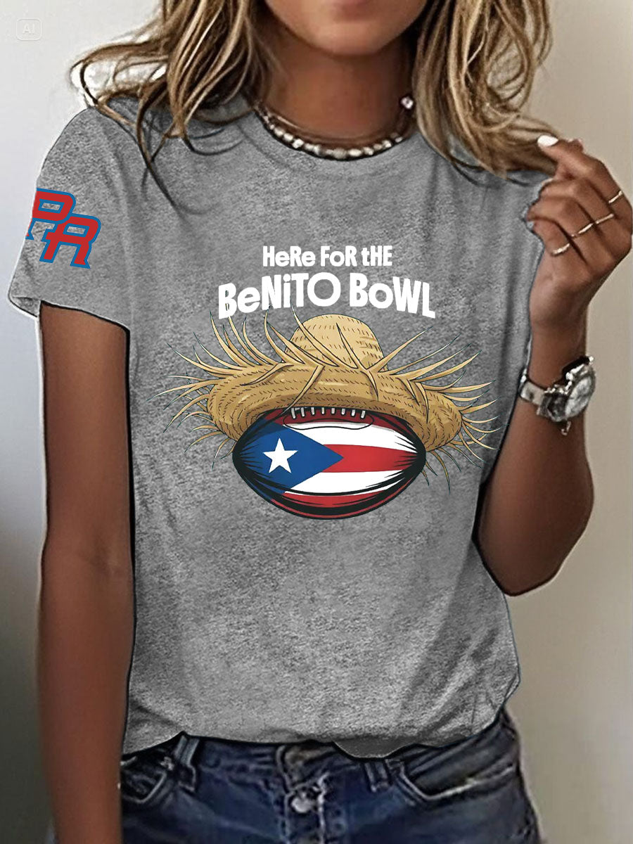 Women's Bunny Football Music Lover Printed T-Shirt