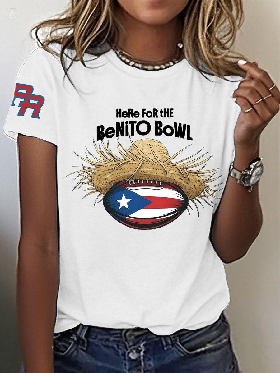 Women's Bunny Football Music Lover Printed T-Shirt