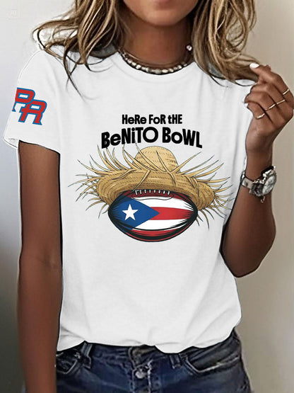 Women's Bunny Football Music Lover Printed T-Shirt