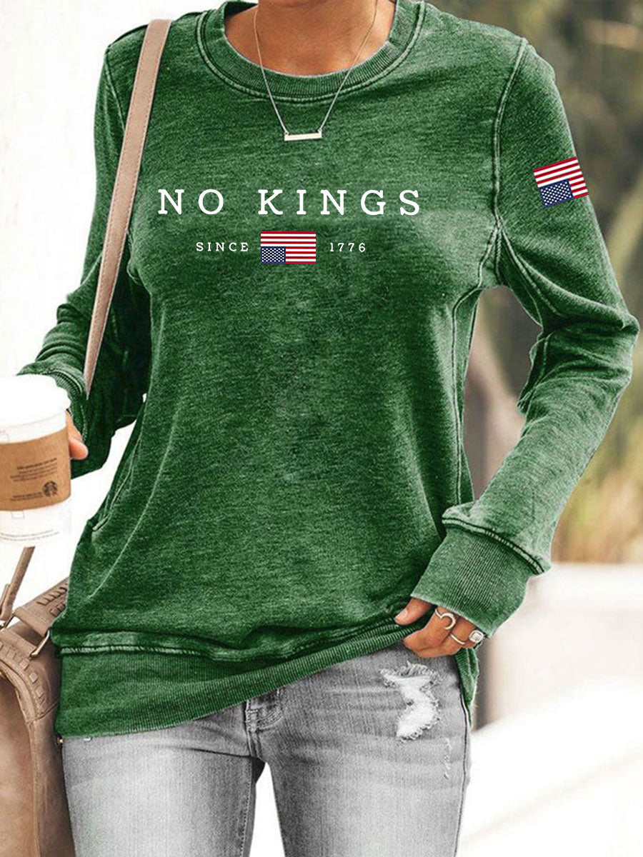 Women's No Kings Printed Casual Sweatshirt