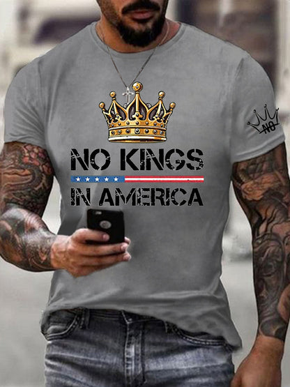 Men's No Kings In America Print Short Sleeve T-shirt