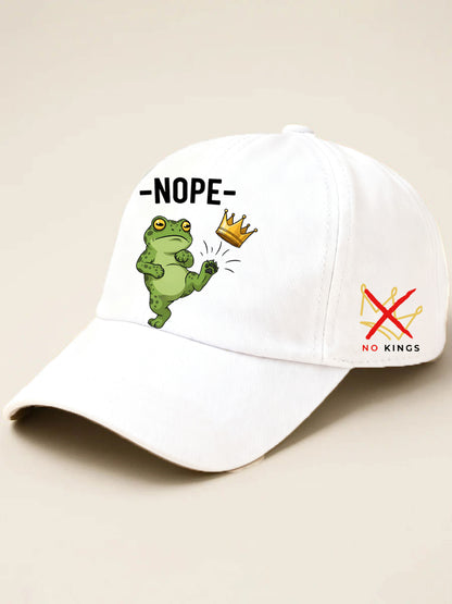 Unisex No Kings In America Frog Protest Print Hat