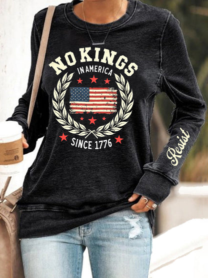Women's No Kings Print Sweatshirt
