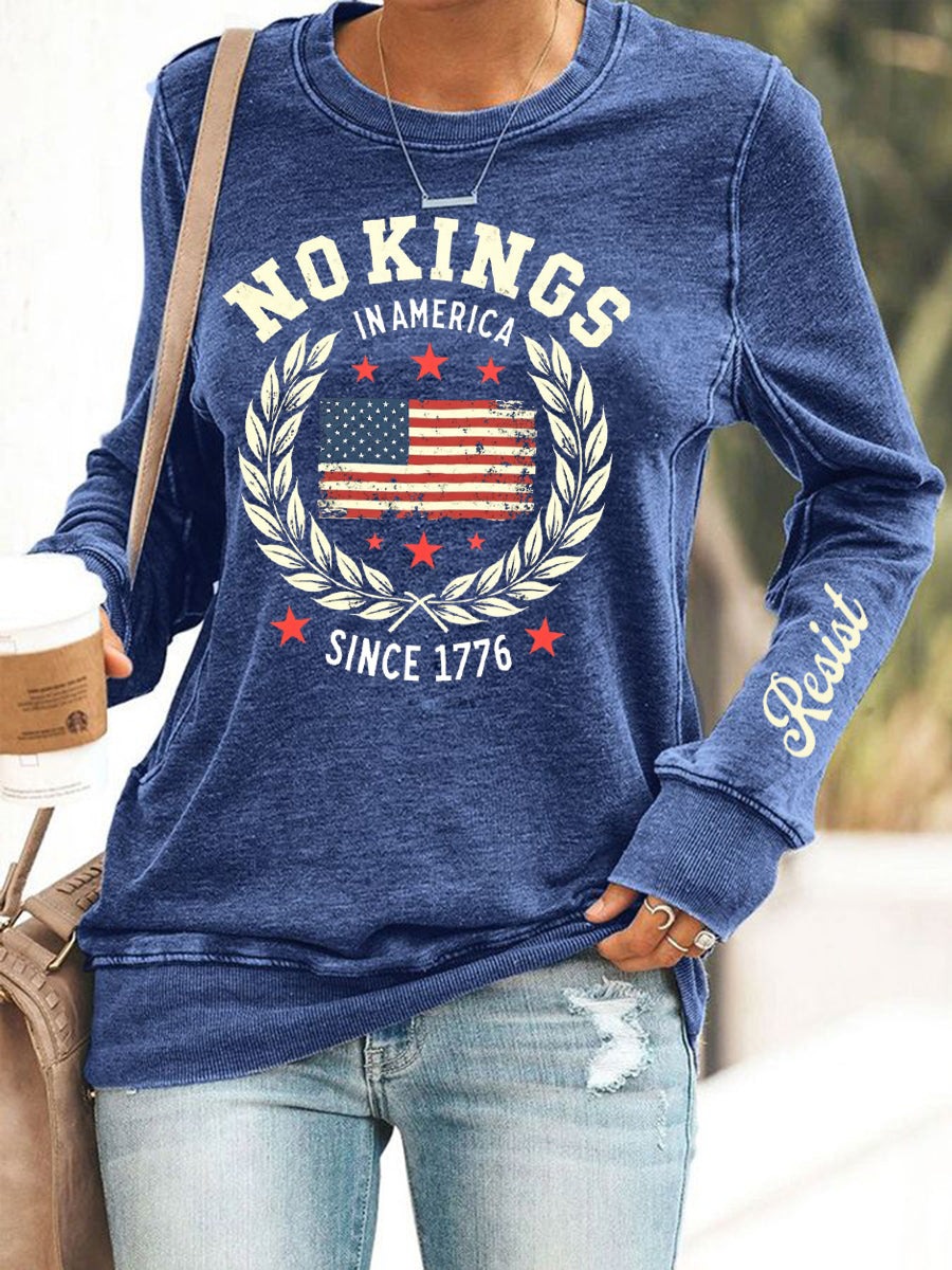 Women's No Kings Print Sweatshirt