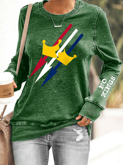 Women's No Kings Print Sweatshirt
