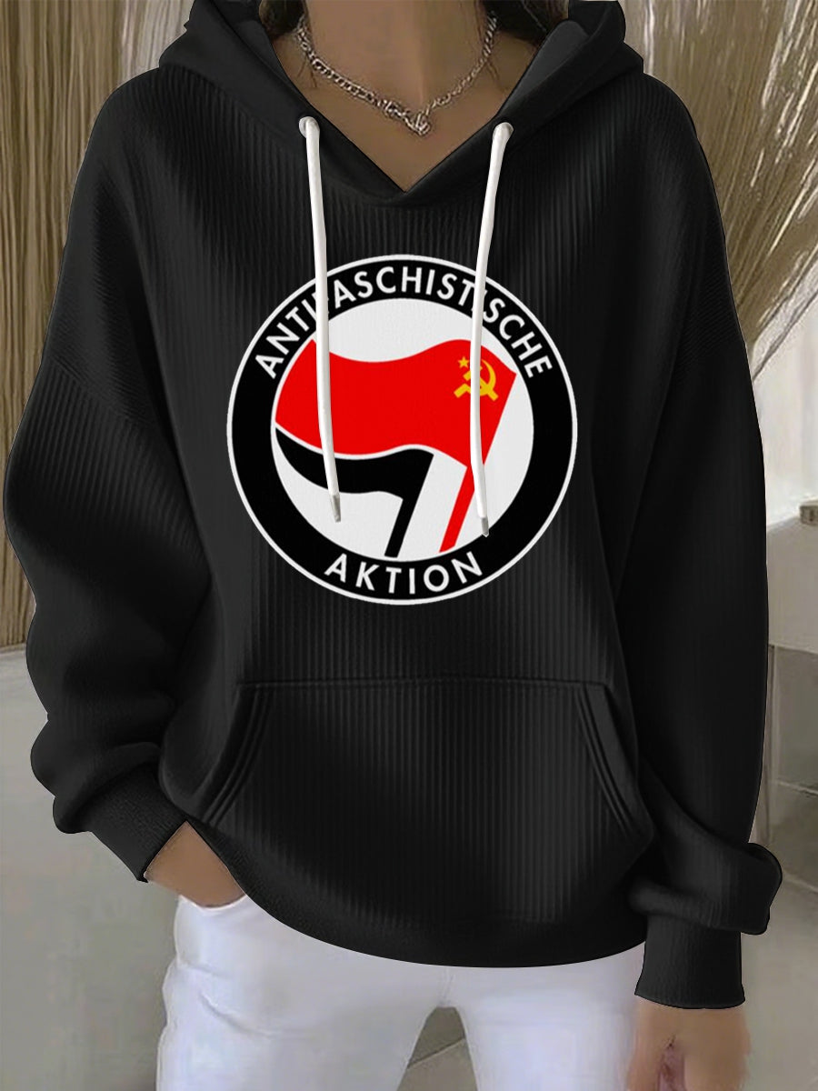 Women's No Kings Antifa Logo - Hammer & Sickle Sweatshirt Hoodie