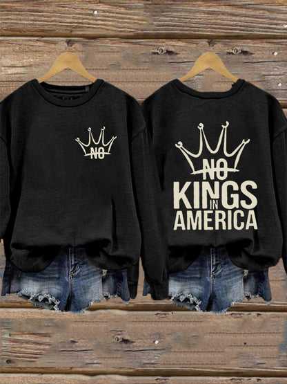 Women's No Kings In America Print Sweatshirt