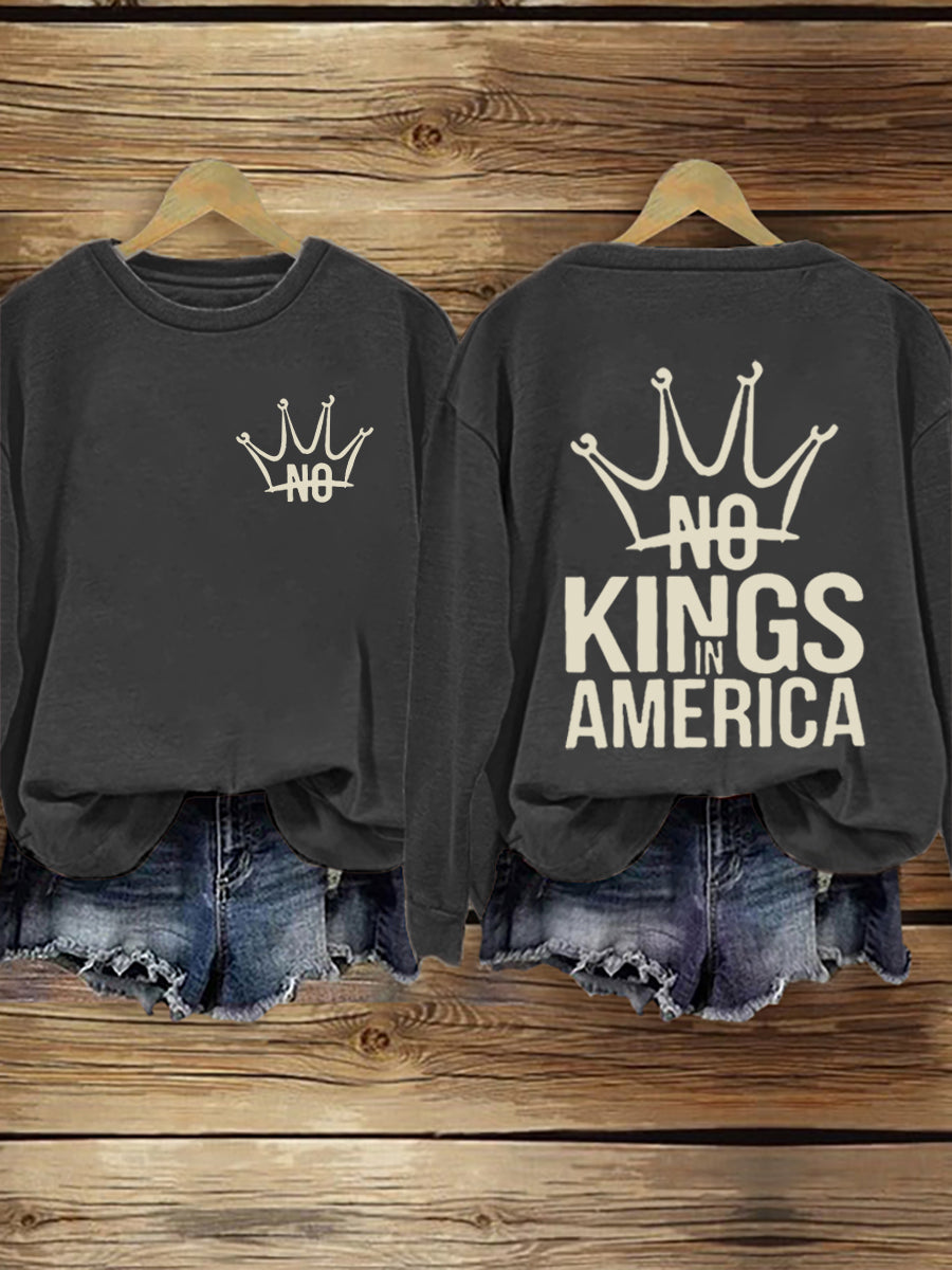 Women's No Kings In America Print Sweatshirt