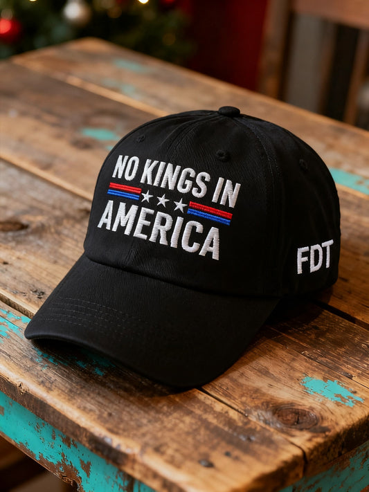 Vintage No Kings in America FDT  Casual Print Washed Hat