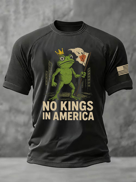Men's No Kings Resist Frog Printed Casual short sleeves t-shirt
