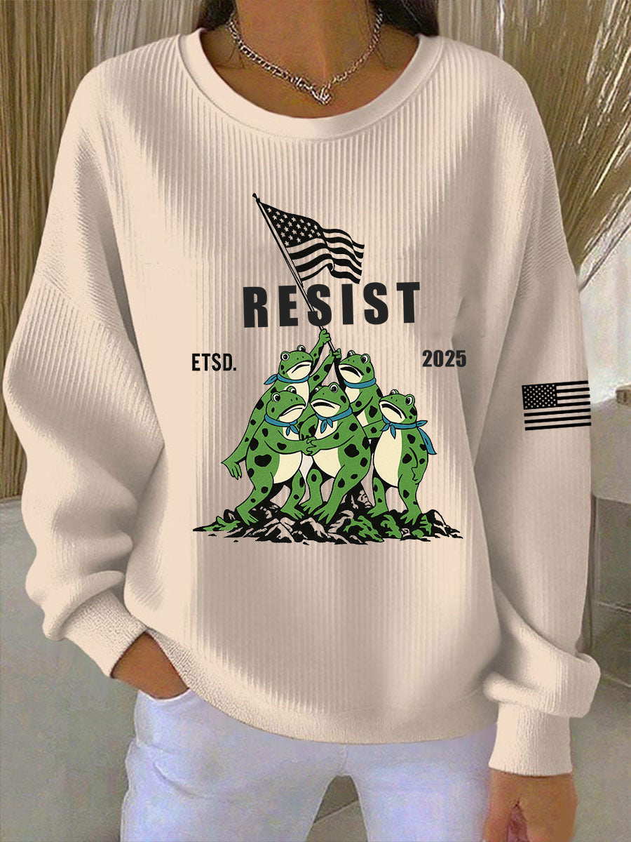Women's Frog Resist ETSD  2025 Ribbed Round-Neck Sweatshirt