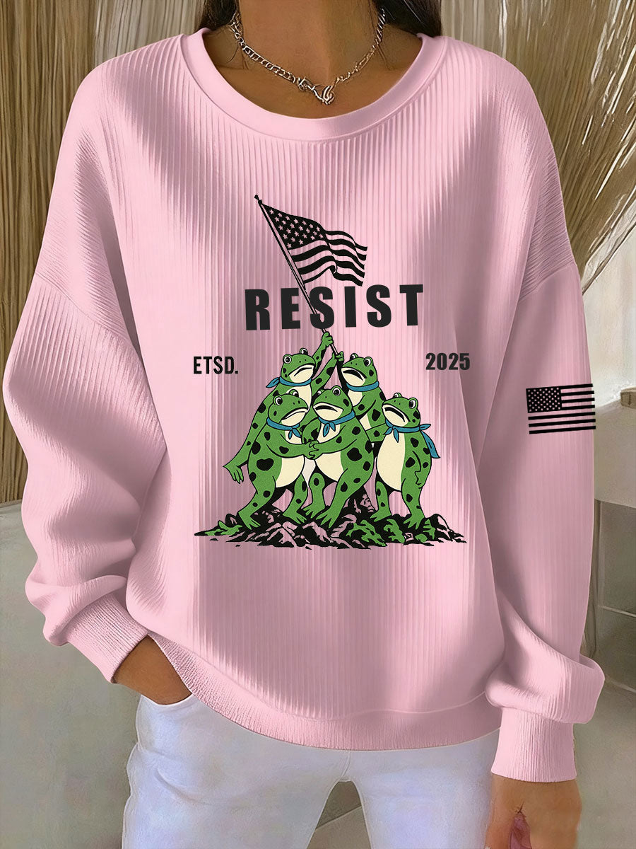 Women's Frog Resist ETSD  2025 Ribbed Round-Neck Sweatshirt