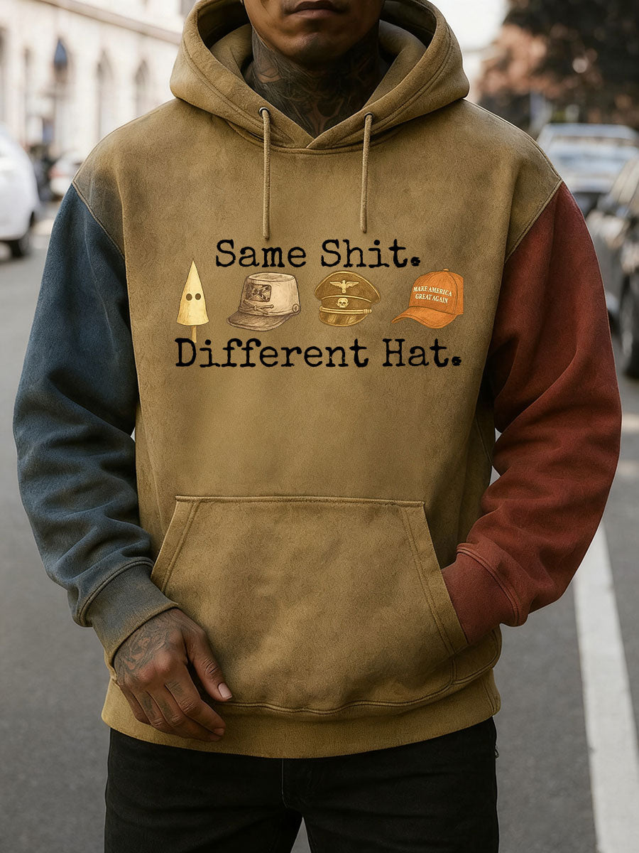 Men's Same Shit Different Hat Print Casual Hoodie