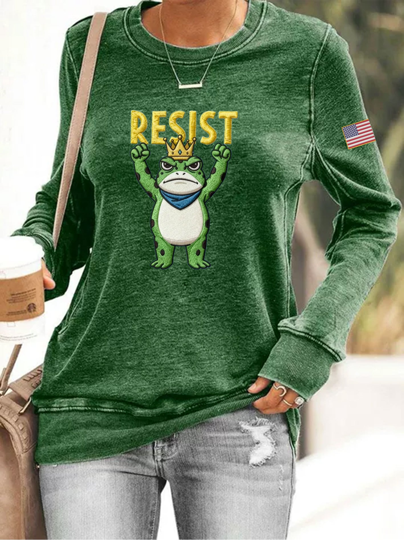 Women's Resist Frog Print Sweatshirt