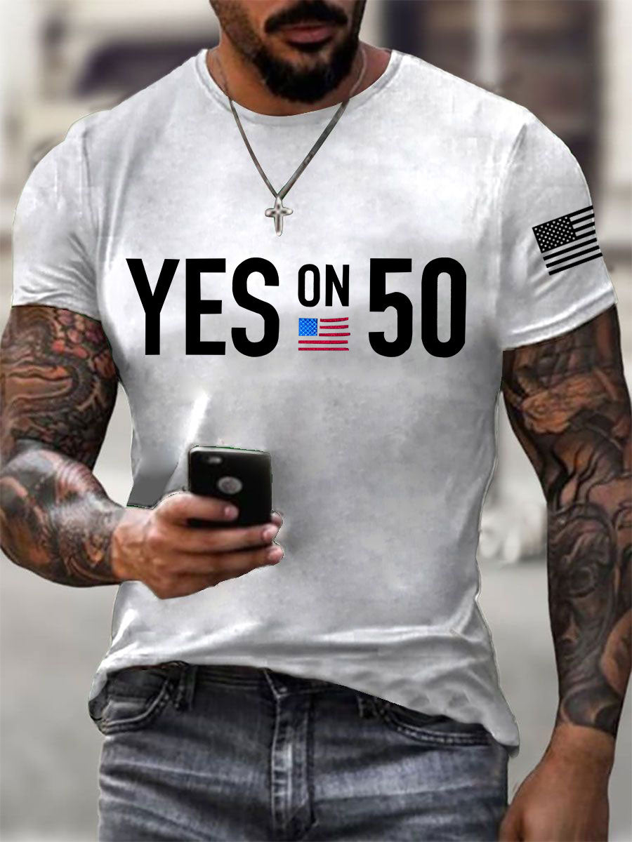 Men's Yes On 50 Short-sleeved T-shirt