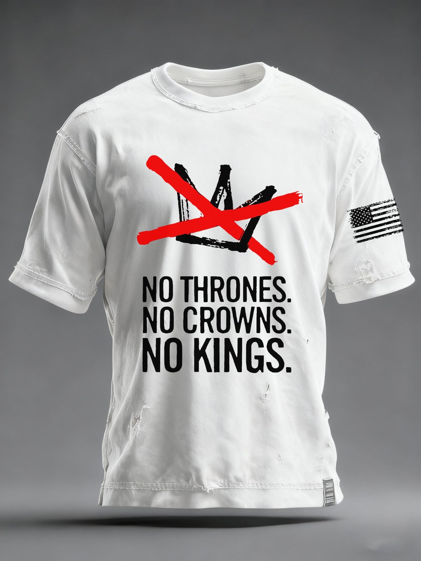 Men's No Thrones No Crowns No Kings Printed T-shirt