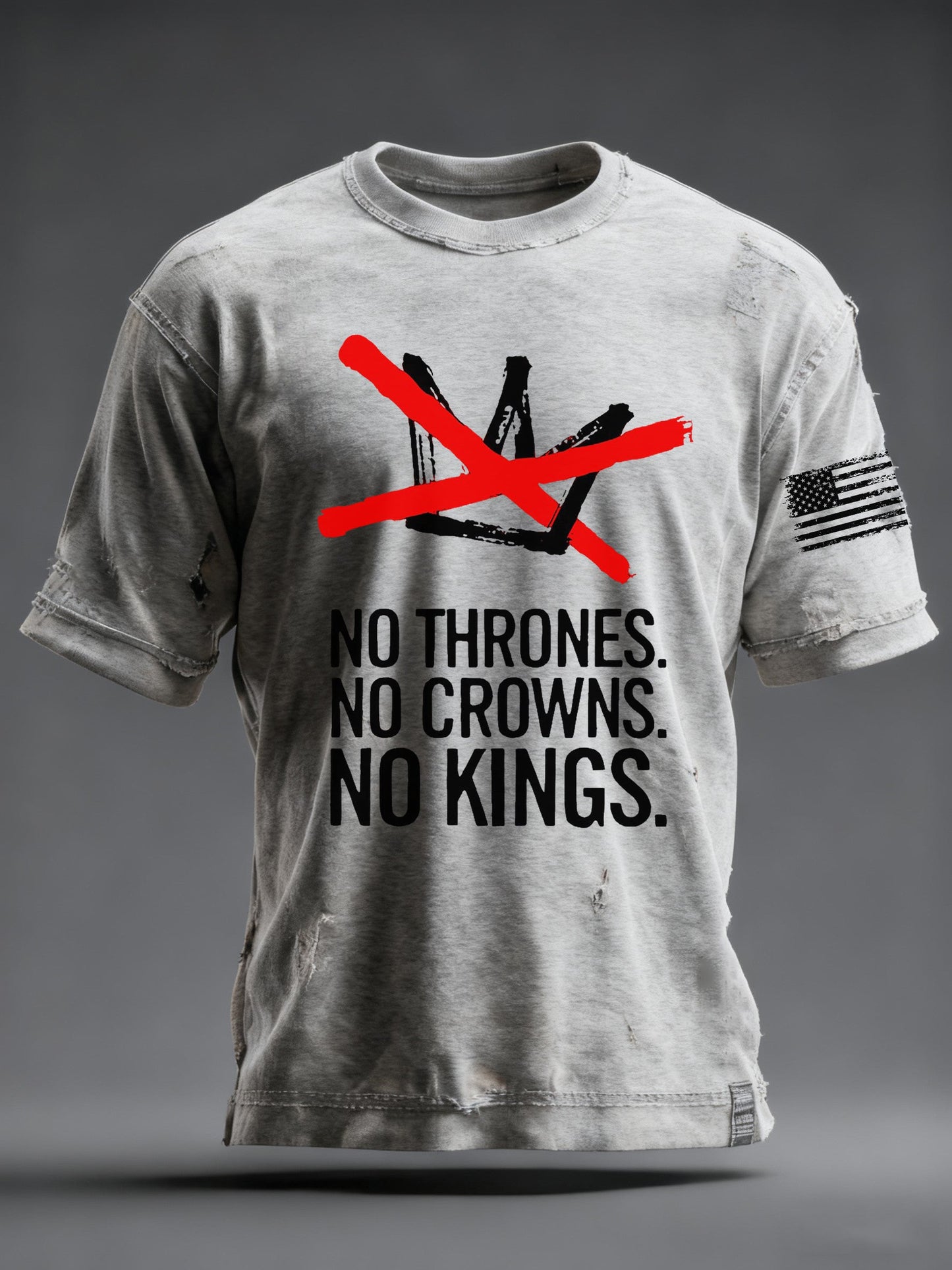 Men's No Thrones No Crowns No Kings Printed T-shirt