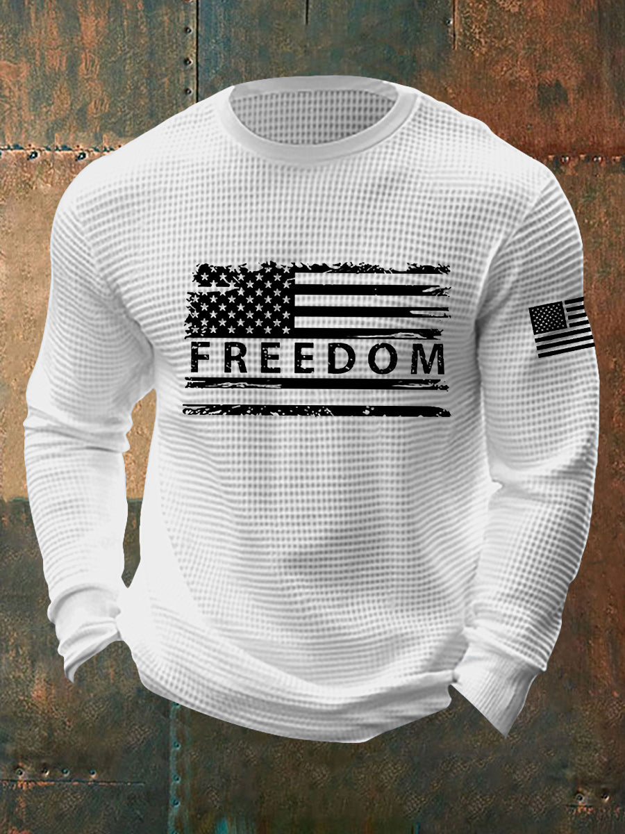 Men's Freedom Is Not Free R.I.P Charlie Kirk Waffle Long Sleeve T-shirt
