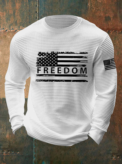 Men's Freedom Is Not Free R.I.P Charlie Kirk Waffle Long Sleeve T-shirt