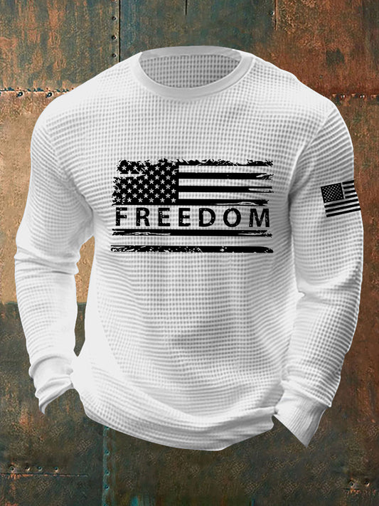 Men's Freedom Is Not Free R.I.P Charlie Kirk Waffle Long Sleeve T-shirt
