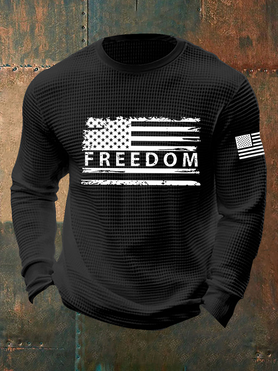 Men's Freedom Is Not Free R.I.P Charlie Kirk Waffle Long Sleeve T-shirt