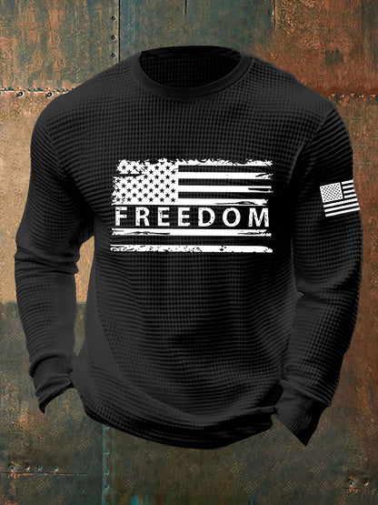 Men's Freedom Is Not Free R.I.P Charlie Kirk Waffle Long Sleeve T-shirt