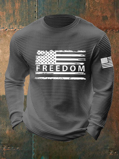Men's Freedom Is Not Free R.I.P Charlie Kirk Waffle Long Sleeve T-shirt