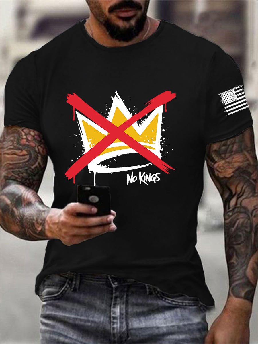 Men's NO KINGS Cotton Short-Sleeved T-shirt
