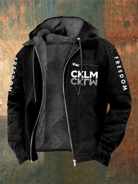 Men's Charlie Kirk Freedom Printed Long Sleeved Hooded Jacket