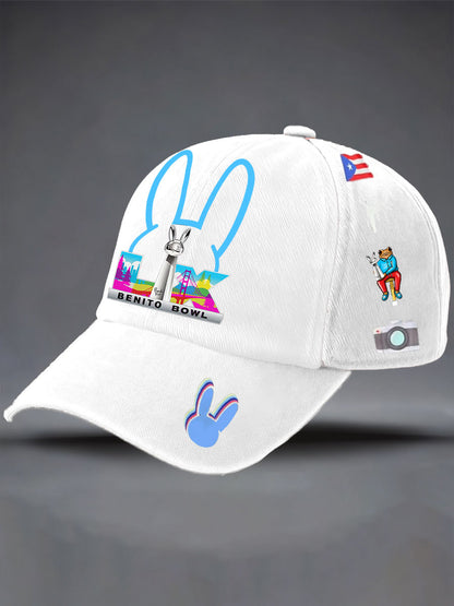 Unisex Bunny Music Football Lover Printed Hat