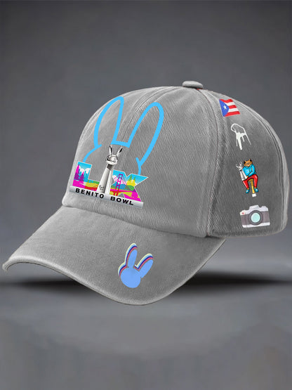 Unisex Bunny Music Football Lover Printed Hat