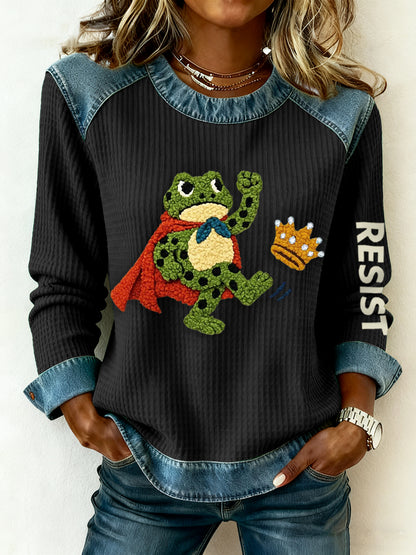 Women's Resist Frog Print Long Sleeve Top