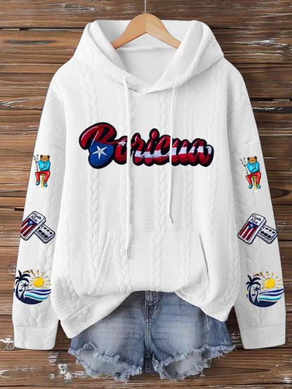 Women's Puerto Rico Print Casual Sweatshirt